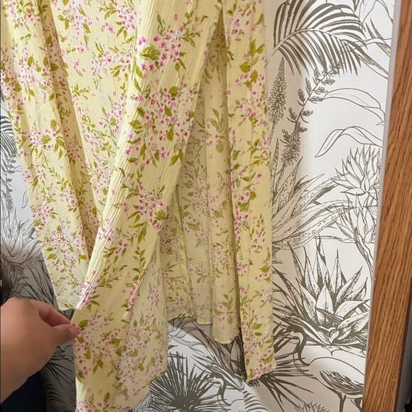 Urban Social XL Floral Yellow Skirt Slit Maxi - Picture 3 of 6